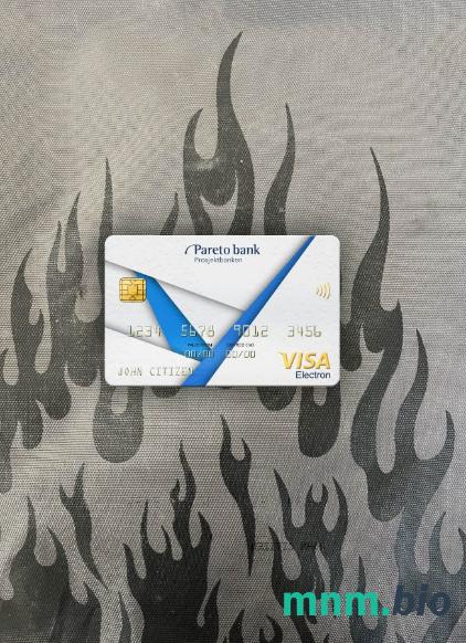 Norway Pareto bank visa karta elektronowa wygląd fotograficzny skan PSD + zdjęcie
